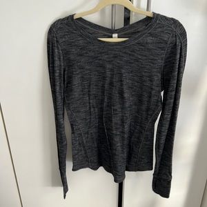 Grey heathered size 8 lulu lemon long sleeve shirt